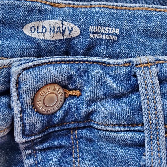 Old Navy Women's 0 Rockstar Super Skinny Medium Wash Jeans - Picture 3 of 6